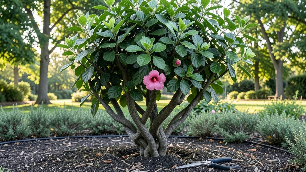 Hibiscus Braided Tree Outdoor: Frost-Resistant Privacy Screen With Year-Round Color